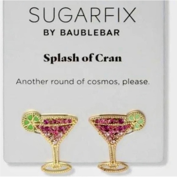 “New”SUGARFIX  by baublebar splash of cran studded nickel free earrings - Picture 5 of 8